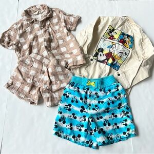 Disney Clothes Outfit & Sets Lot Mickey Mouse 5t Swim Shorts Jacket Shirt